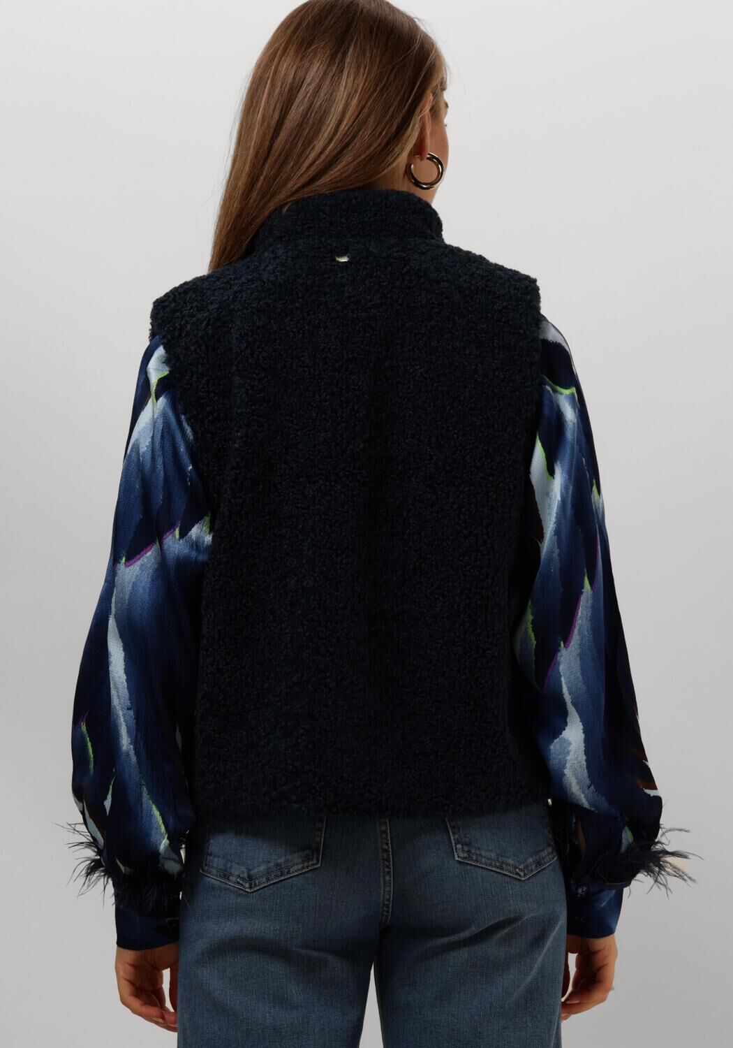 POM AMSTERDAM Dames Blazers Gilet Teddy Love Blauw