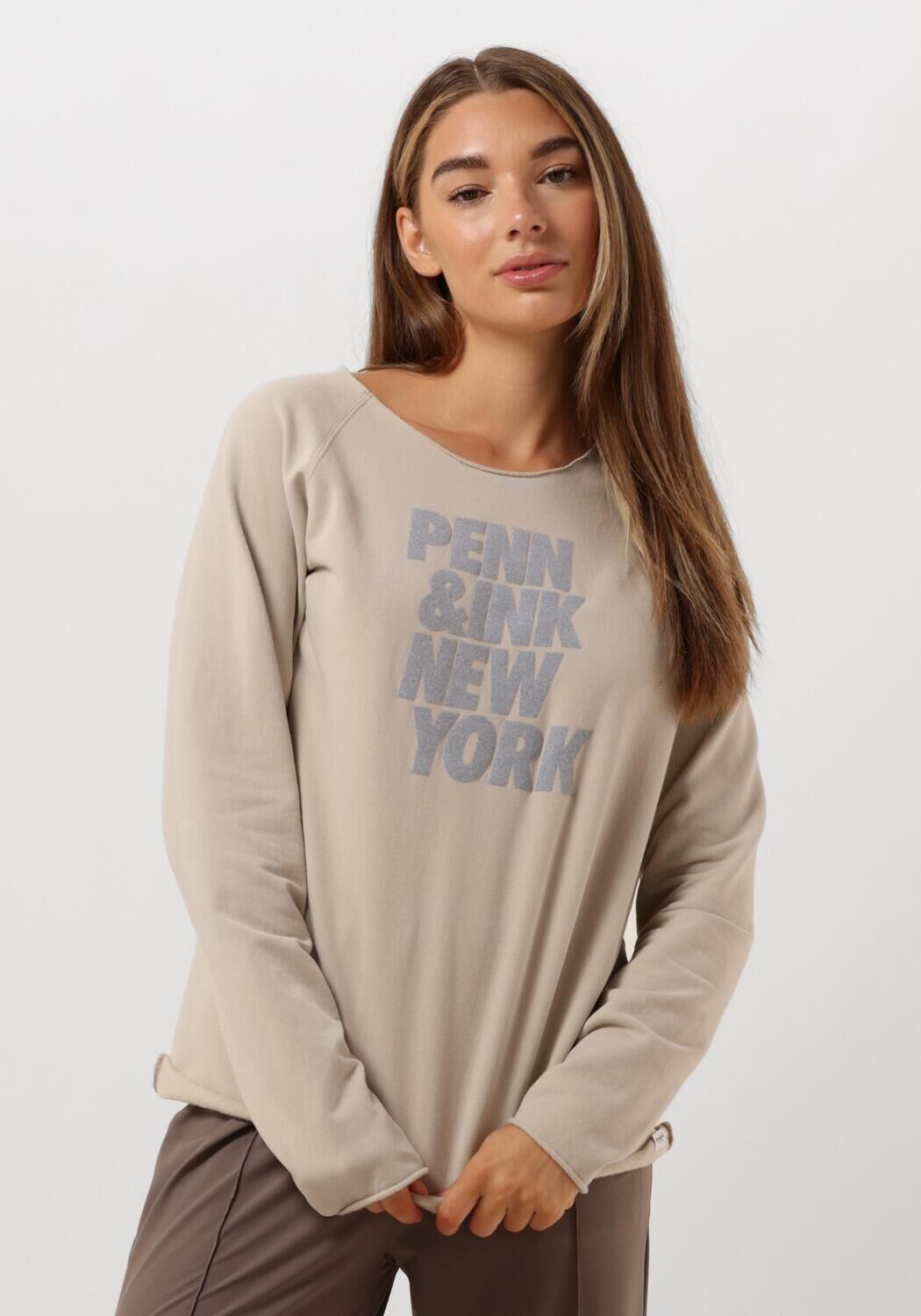 beige penn ink trui 513 sweater print