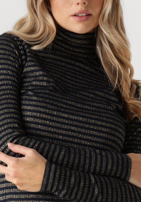 Blauwe SUMMUM Tops & T-shirts TURTLE NECK TOP LUREX RIB STRIPE - large