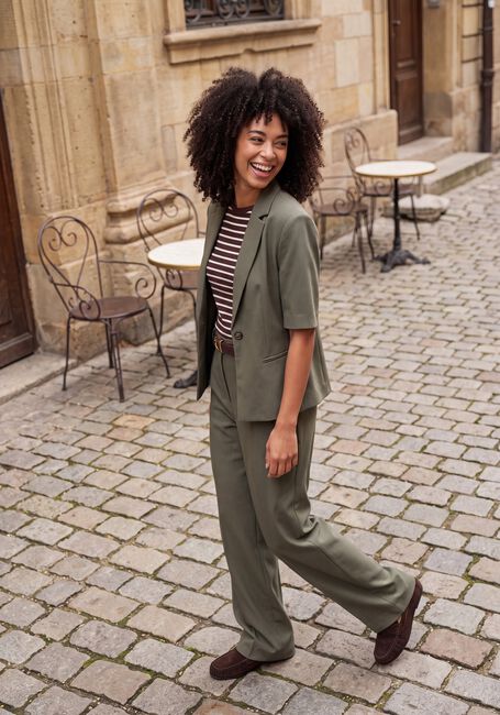 Olijf MODSTR&Ouml;M Wijde broek GALE PANTS - large