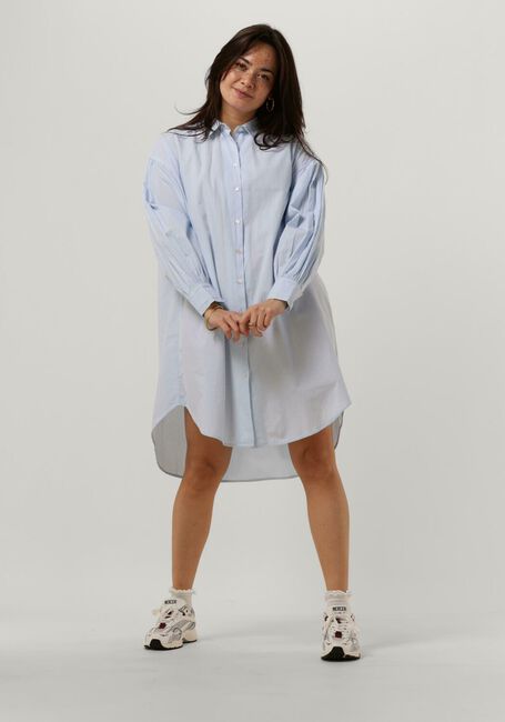 Lichtblauwe BY-BAR Mini jurk SARAH CHAMBRAY DRESS - large