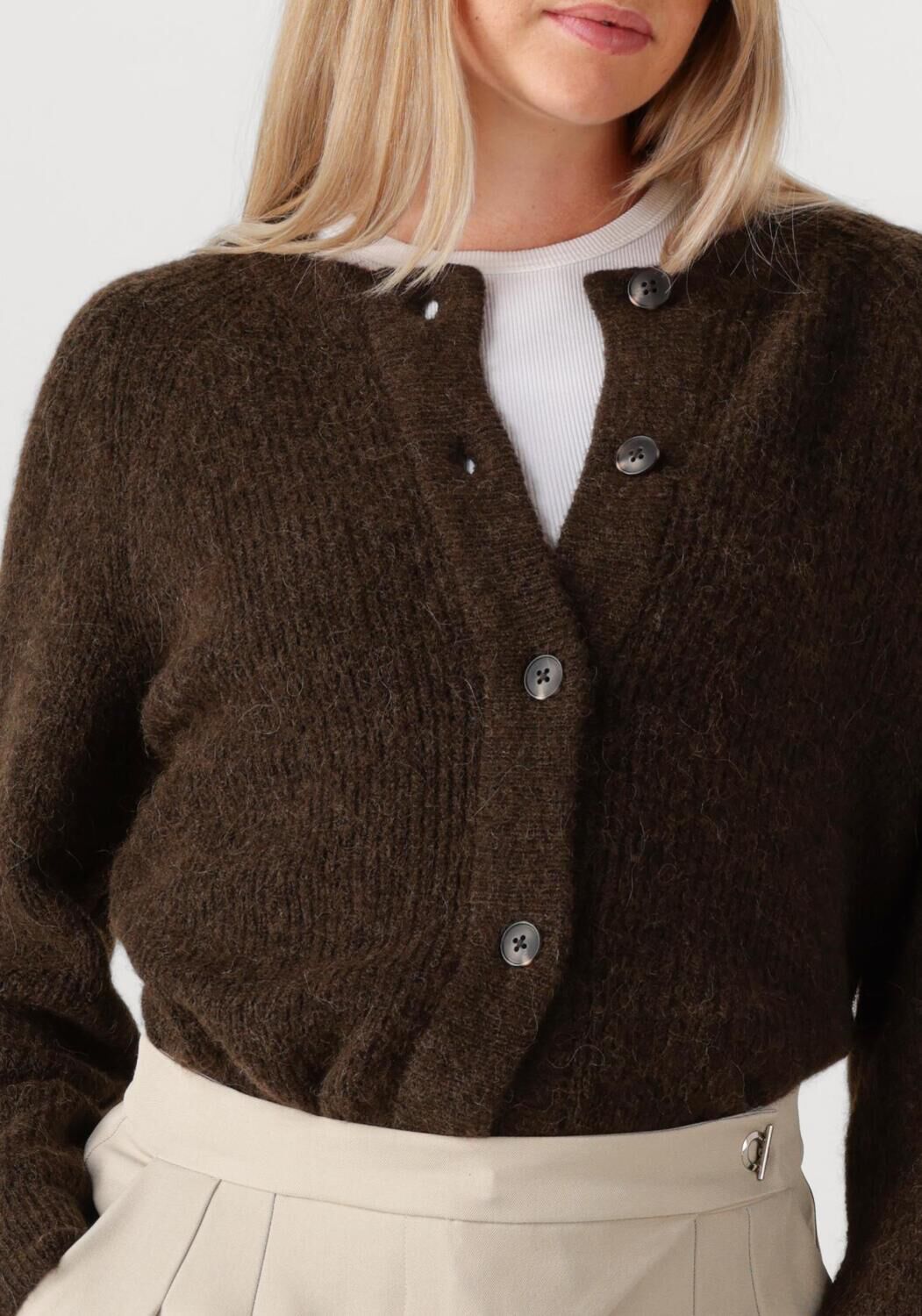 SELECTED FEMME Dames Truien & Vesten Slflulu Ls Knit Short Cardigan Bruin