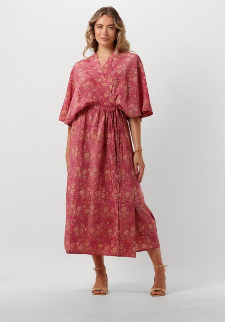 Roze SISSEL EDELBO Midi jurk BRENDA SILK WRAP DRESS - large