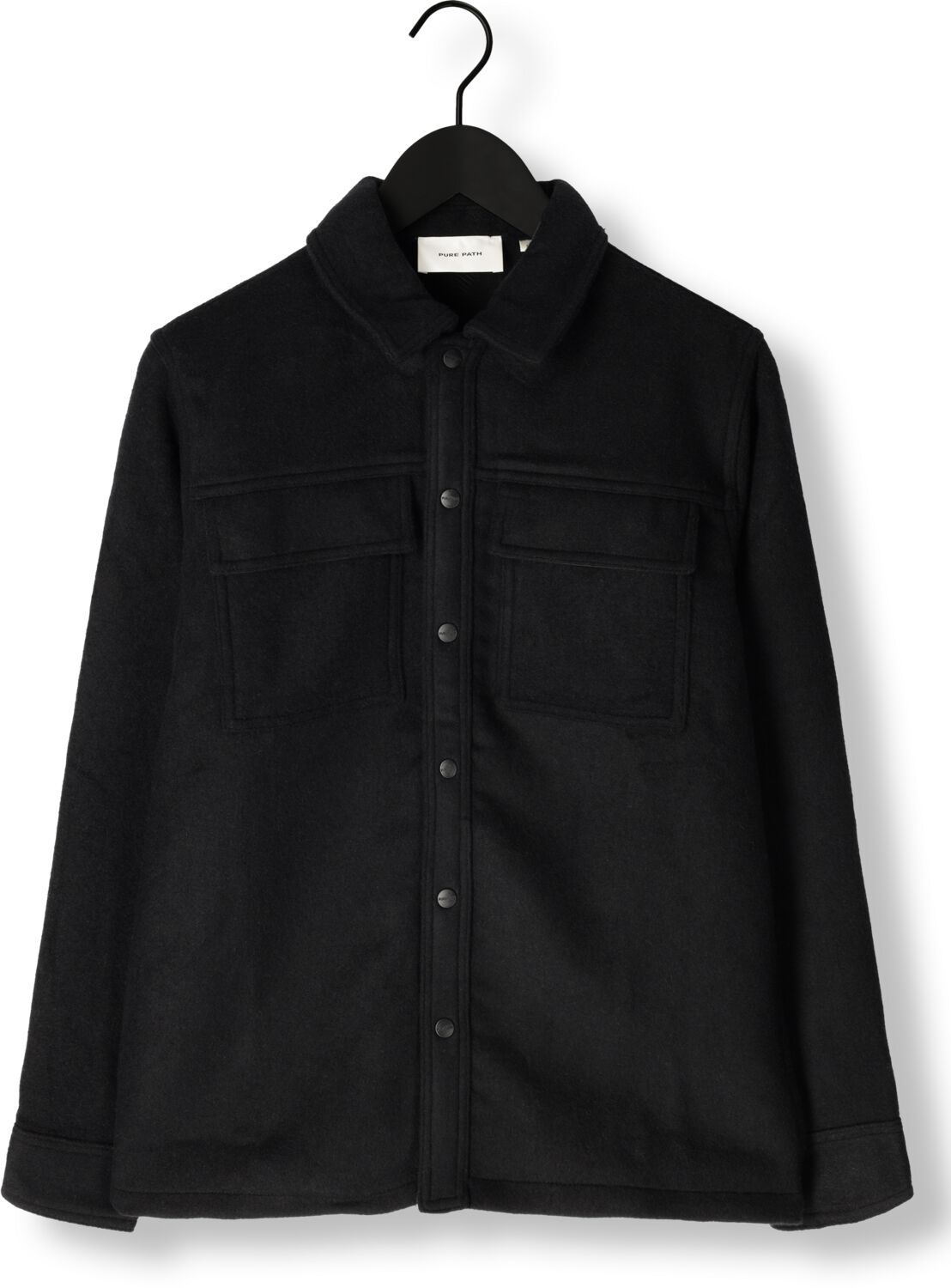 PURE PATH Heren Overshirts Regular Fit Shirts Over203 Zwart