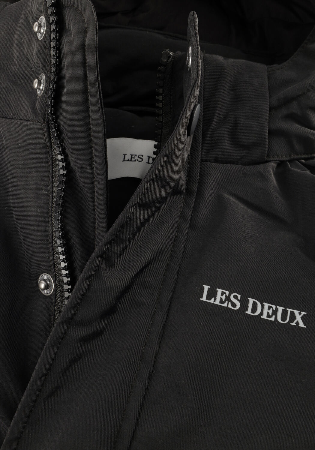 Zwarte LES DEUX Gewatteerde jas NATE SOLID PADDED COAT KIDS - large