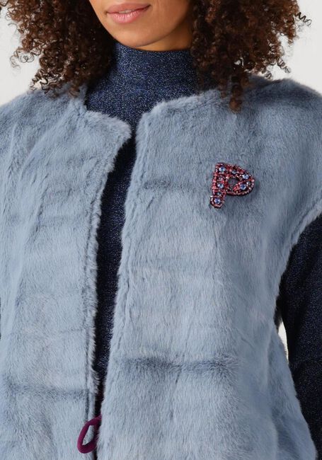 Lichtblauwe POM AMSTERDAM Gilet GILET - FUR MISTY BLUE - large