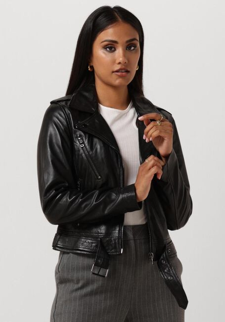 Zwarte IBANA Leren jas MOSS - large
