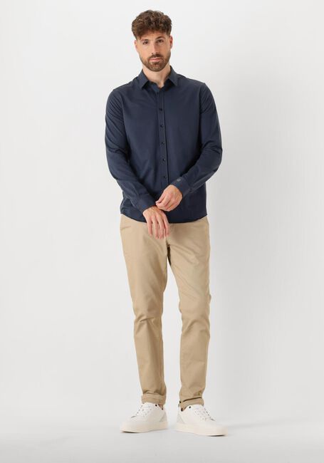 Donkerblauwe CAST IRON Casual overhemd LONG SLEEVE SHIRT TWILL JERSEY 2 TONE - large