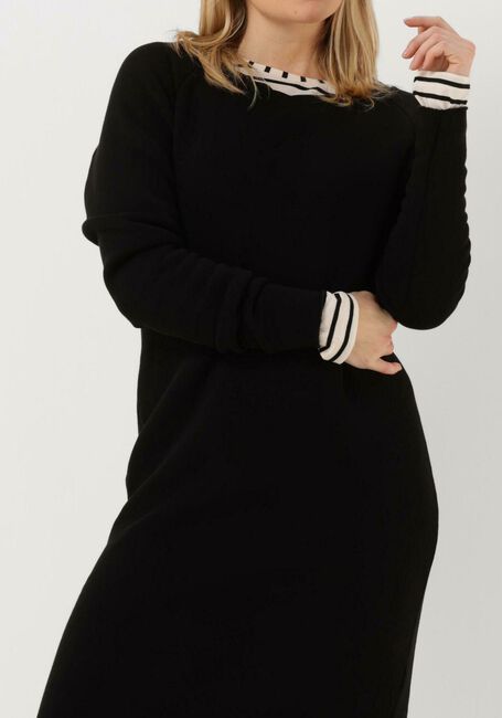 Zwarte 10DAYS Mini jurk BOAT NECK DRESS FLEECE - large