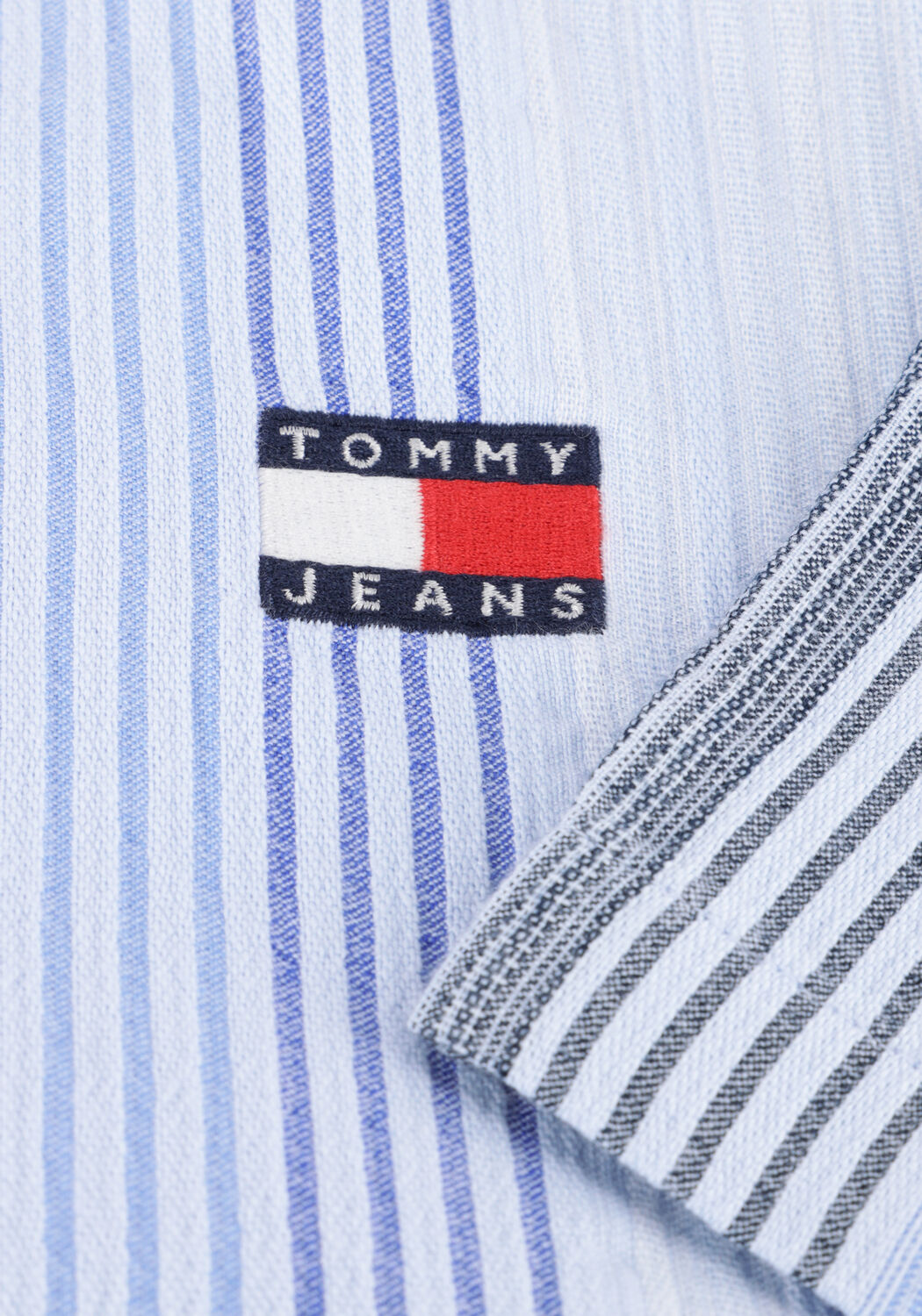 Blauwe TOMMY JEANS Casual overhemd TJM RLX STRIPE SS SHIRT EXT - large