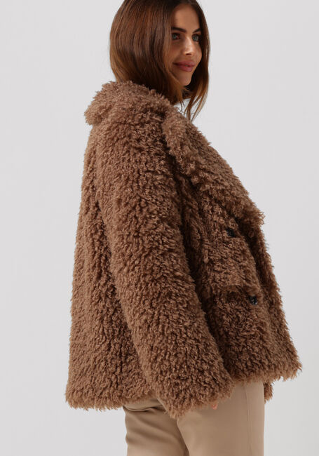 Bruine BEAUMONT Teddy jas CURLY SHORT COAT - large