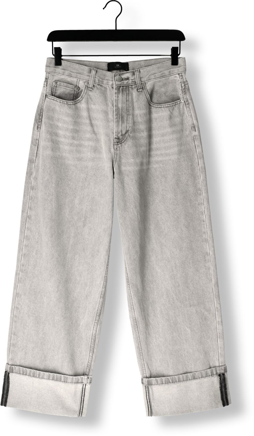 WITHBLACK Dames Jeans Wblhazel Grey Turn Up Jeans Grijs