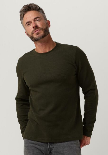 Donkergroene ANERKJENDT Trui AKSILO LS WAFFLE TEE - large