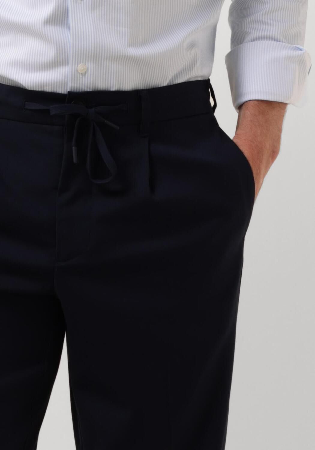 SELECTED HOMME Heren Broeken Slh190-reg Tapered Leroy Pleat Pant Donkerblauw