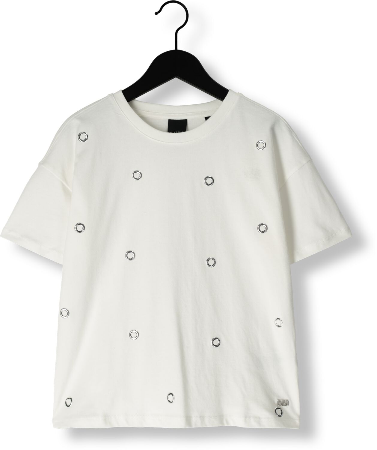 NIK & NIK Meisjes Tops & T-shirts Eyelet T-shirt Wit