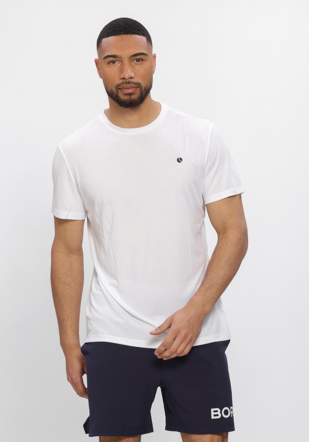 Witte BJORN BORG Sportshirts ACE LIGHT T-SHIRT - large