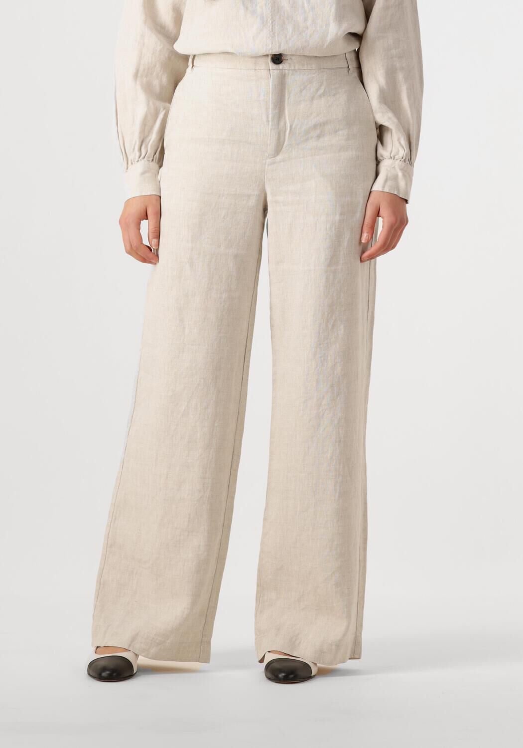 InWear Relaxte Linnen Broek Haze Melange Beige Dames