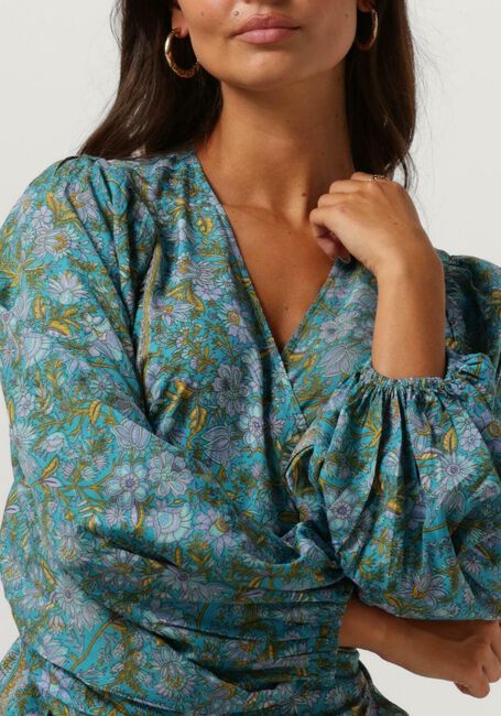 Blauwe SISSEL EDELBO Maxi jurk ZELDA WRAP DRESS - large
