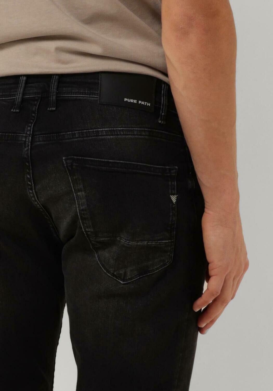 PURE PATH Heren Jeans The Jone Skinny Fit Jeans Donkergrijs