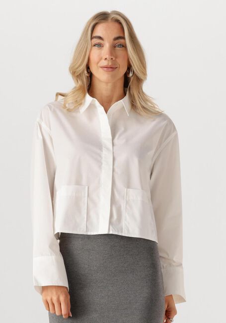 Witte Y.A.S. Blouses YASROYALEE LS SHORT SHIRT - large