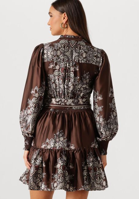 Bruine NEO NOIR Mini jurk MALFIDA PAISLEY BORDER DRESS - large
