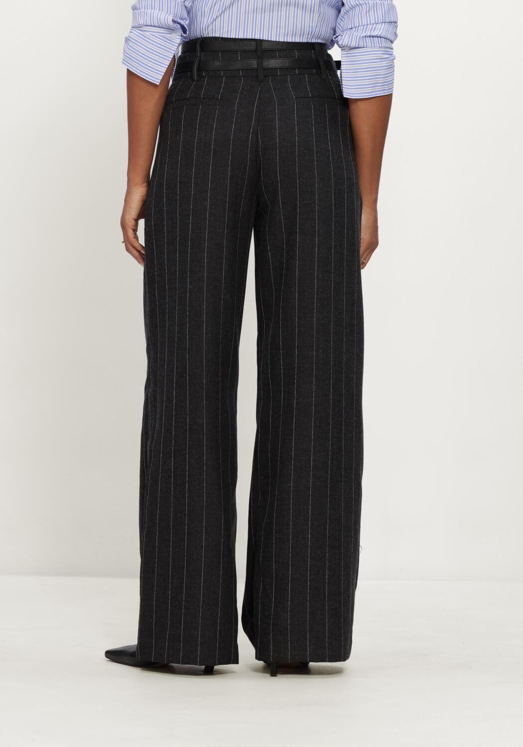 HAUTE L'AMITIÉ Haute L'Amitié Dames Broeken Ivanna Belt Tall Pant Antraciet