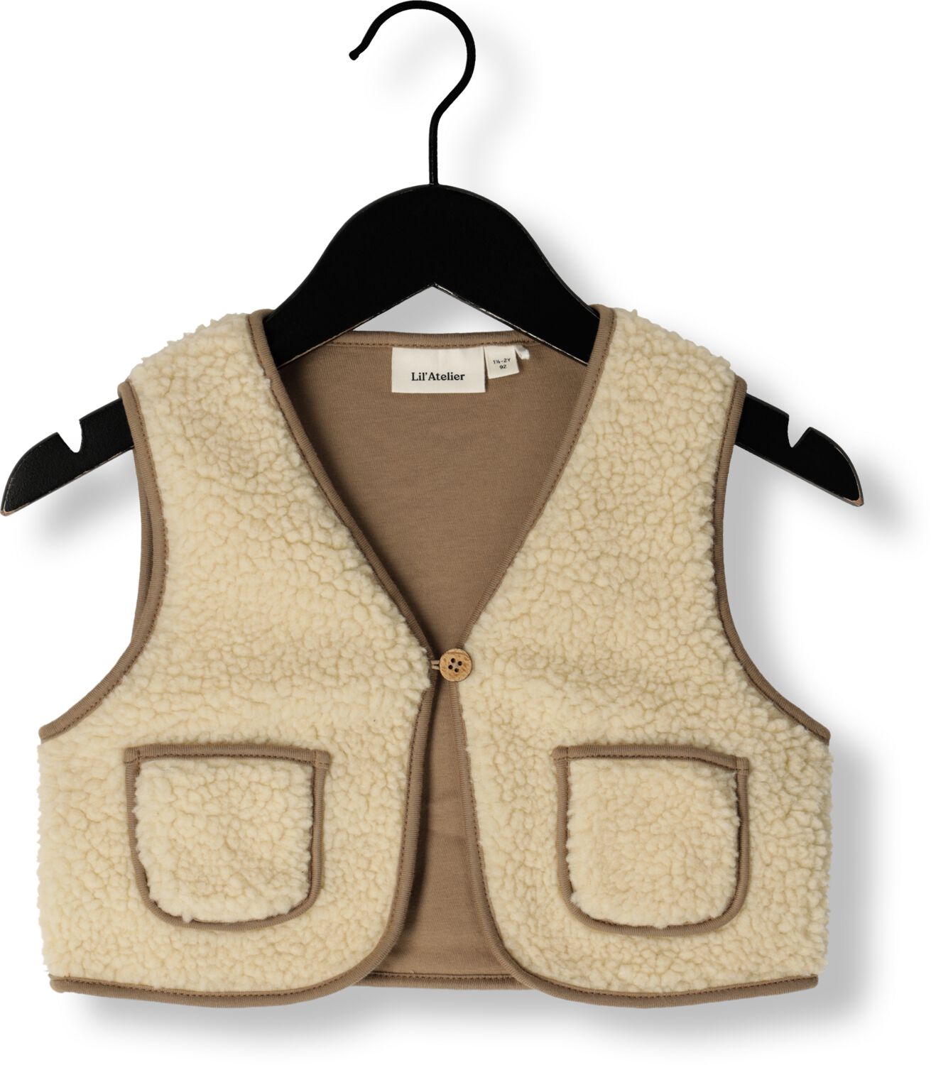 LIL' ATELIER Jongens Colberts Nmmjono Rlx Sherpa Vest Lil Beige