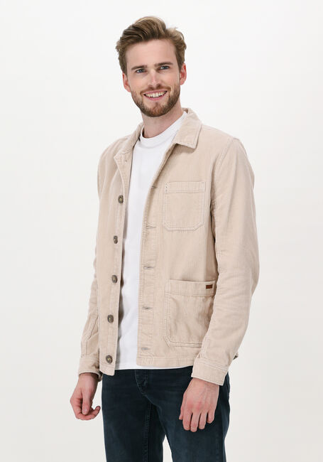 Beige CAST IRON Overshirt BUTTON JACKET CORDUROY WORKER - large