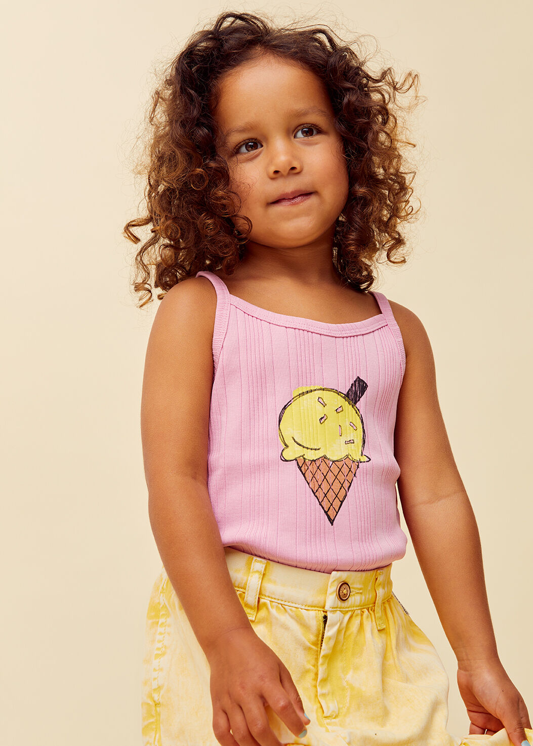 Roze Sproet & Sprout Top SPAGHETTI TOP ICE CREAM - large
