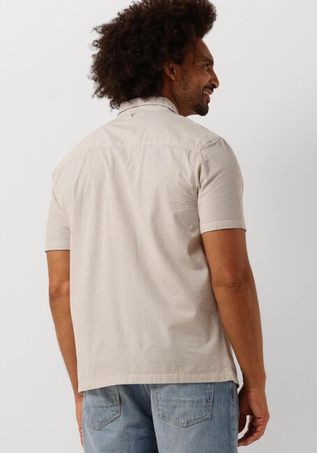 Taupe PURE PATH Casual overhemd SEERSUCKER SHORTSLEEVE SHIRT WITH CHEST POCKETS - large