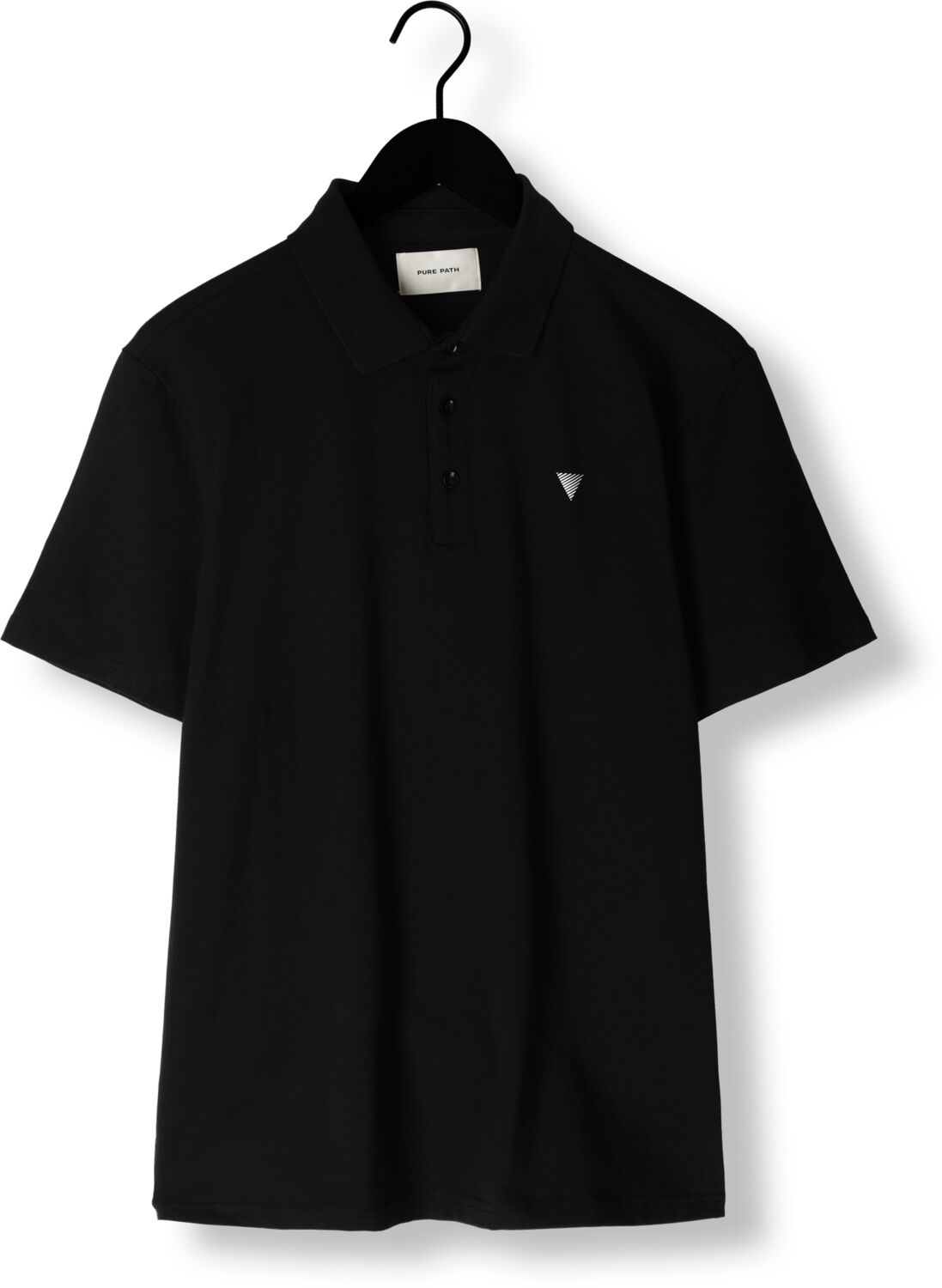 PURE PATH Heren Polo's & T-shirts Pure Logo Polo With Chest Print Zwart