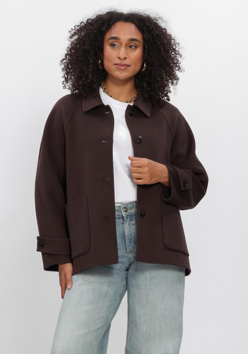Bruine WITHBLACK Jack WBLLUCIA MEL WOOL JACKET - large