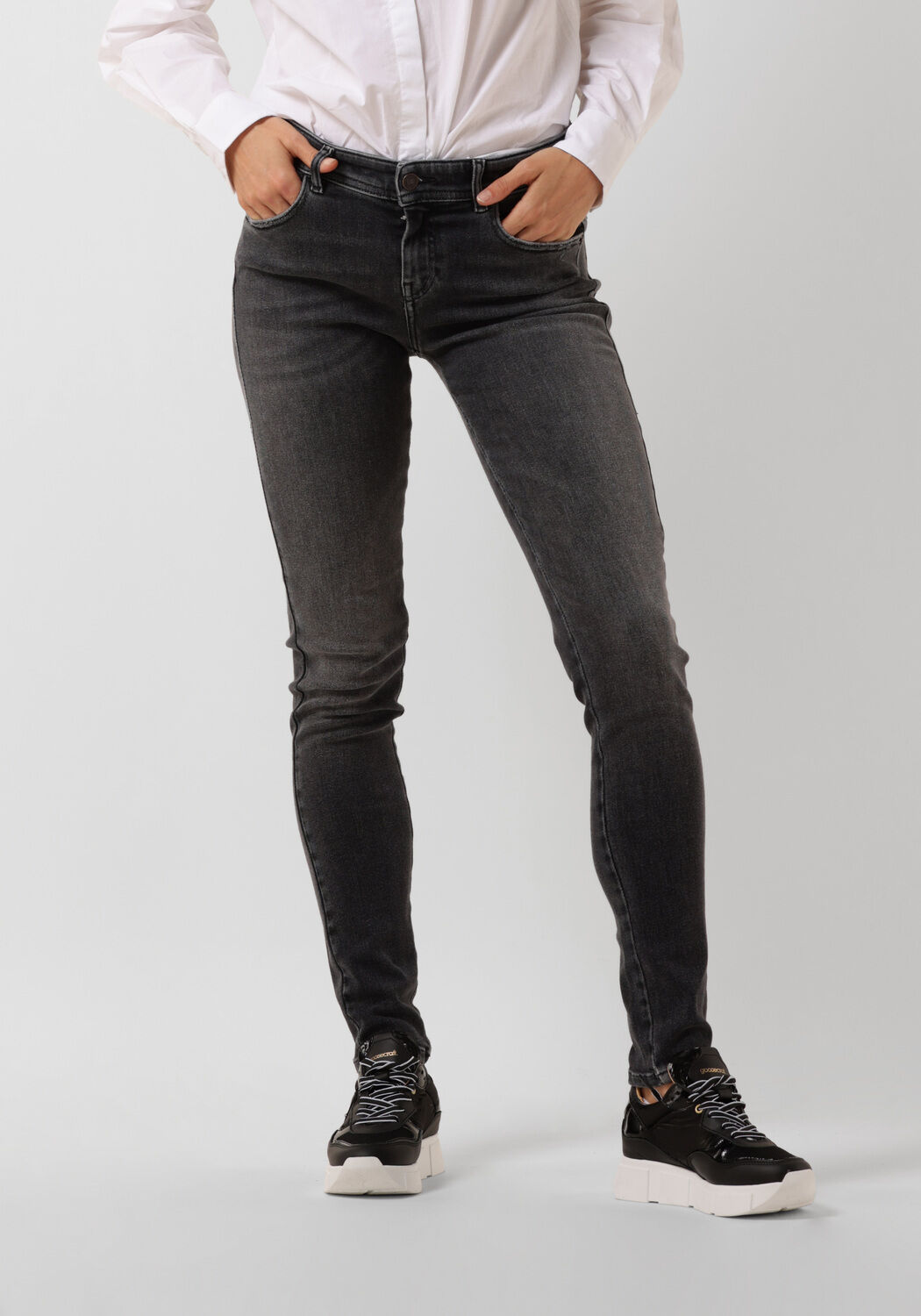 Zara Woman Slim jeans lichtgrijs casual uitstraling Mode Spijkerbroeken Slim jeans 