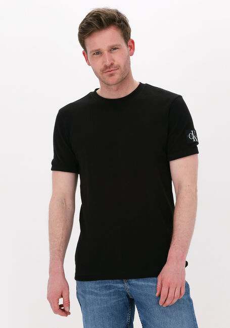Zwarte CALVIN KLEIN T-shirt MONOGRAM BADGE WAFFLE SS TEE - large