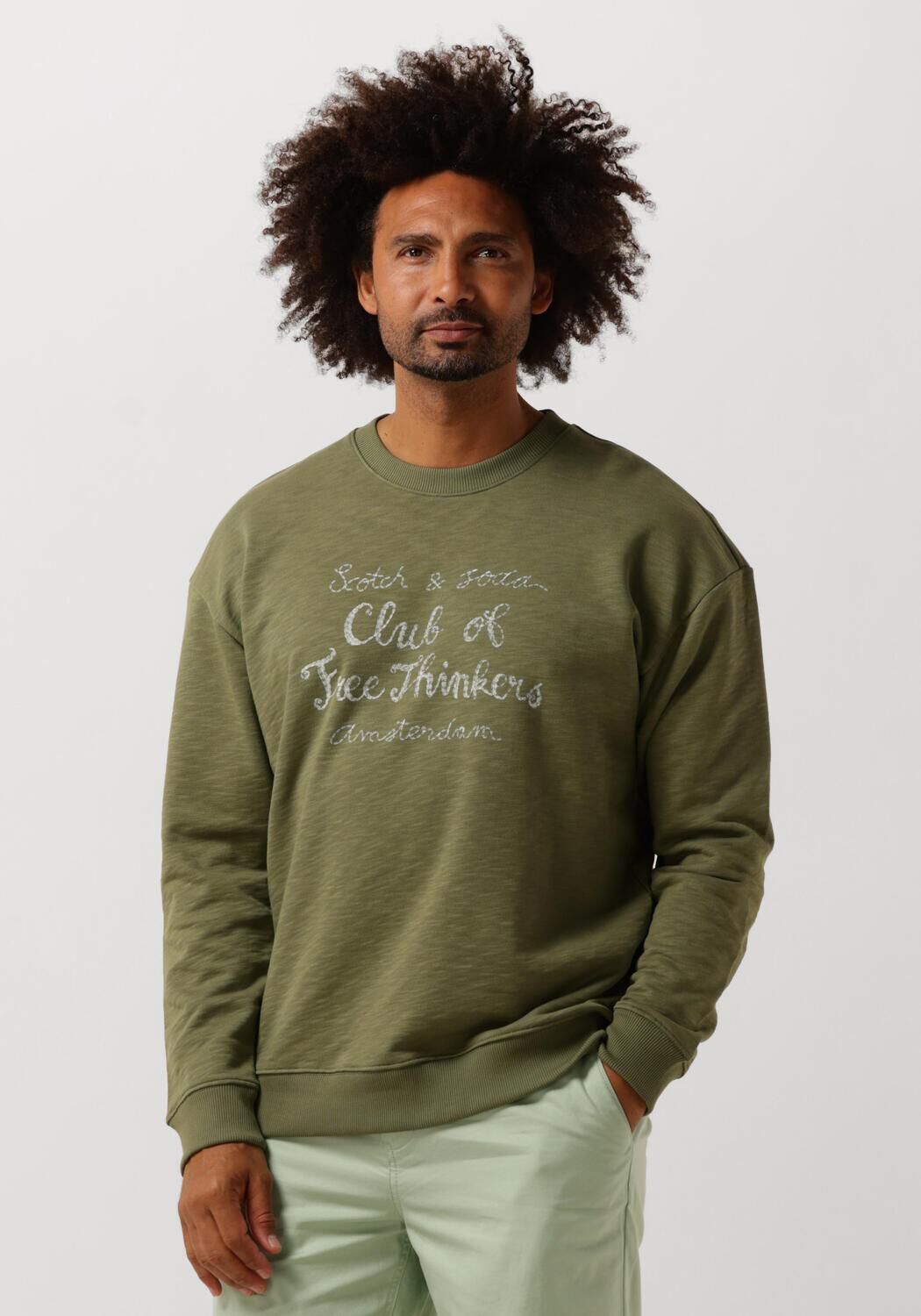 SCOTCH & SODA Heren Truien & Vesten Chest Artwork Sweatshirt Groen
