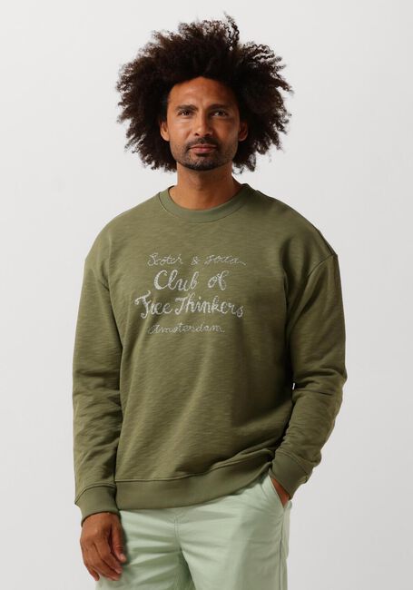 Groene SCOTCH & SODA Sweater CHEST ARTWORK SWEATSHIRT - large