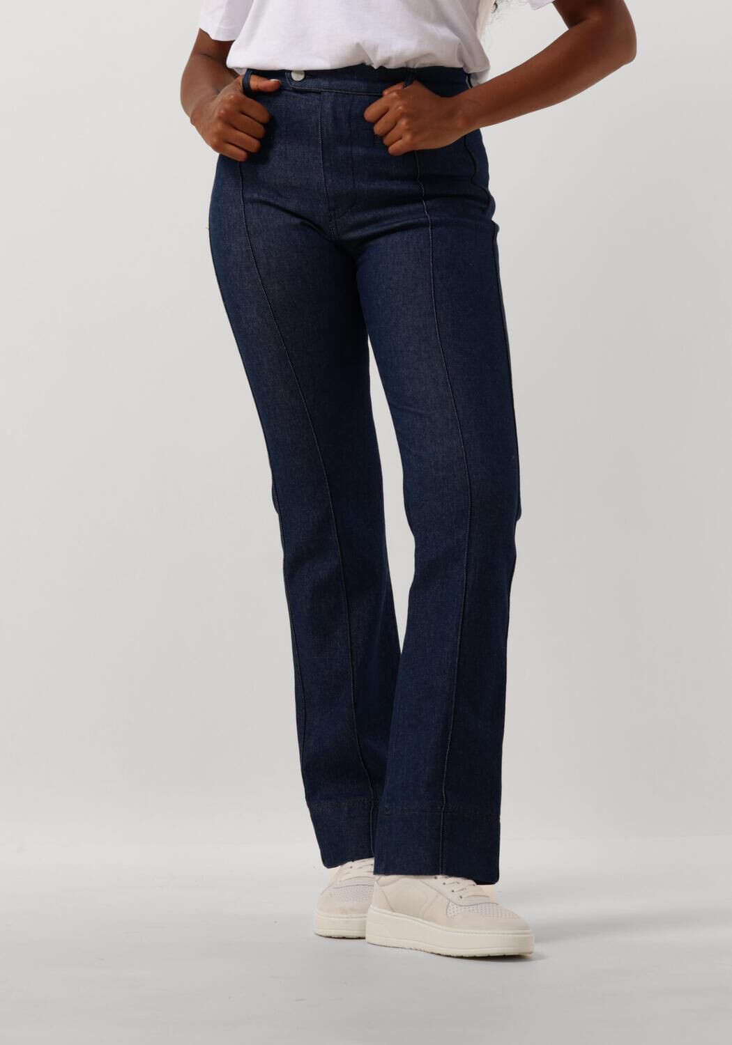 VANILIA Dames Broeken Rinsed Bootcut High Waist Jeans Blauw