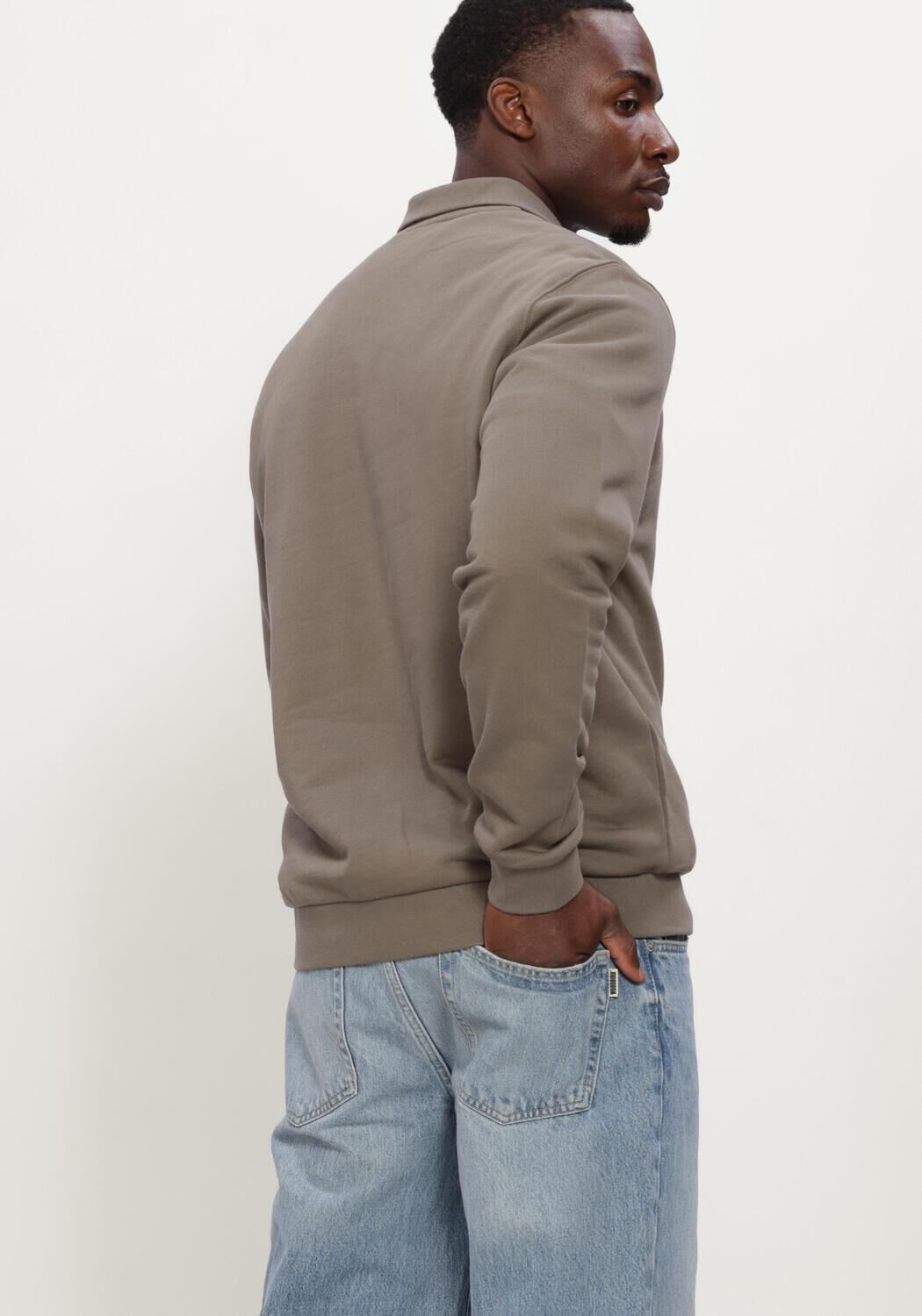 Groene LYLE & SCOTT Trui LOOPBACK QUARTER ZIP SWEAT - large