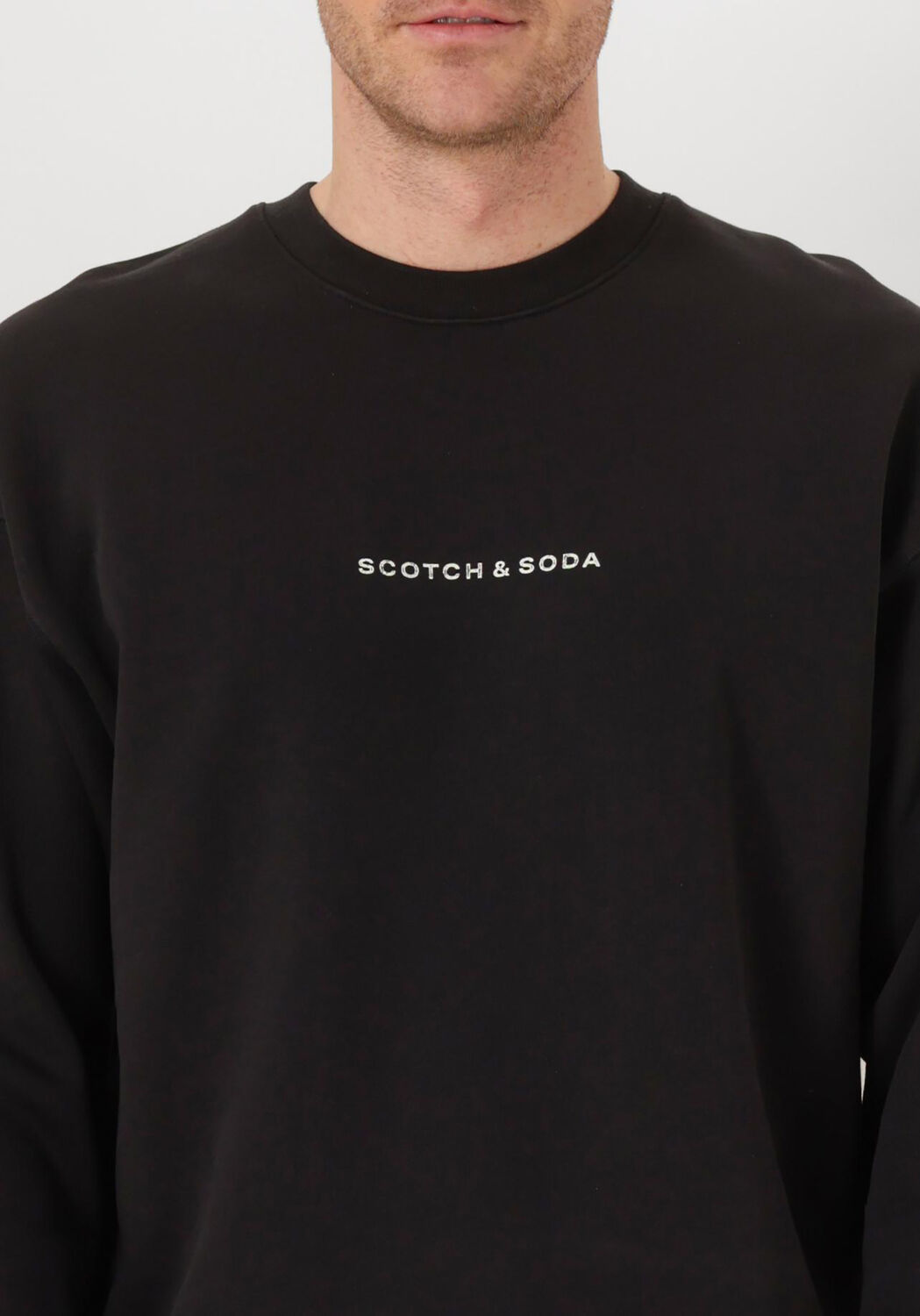 SCOTCH & SODA Heren Truien & Vesten Logo Front Chest Sweatshirt Zwart