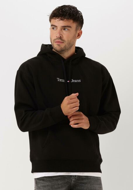 Zwarte TOMMY JEANS Sweater TJM REG LINEAR HOODIE - large