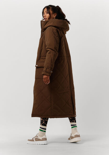 Bruine OBJECT Gewatteerde jas KATIE LONG COAT - large