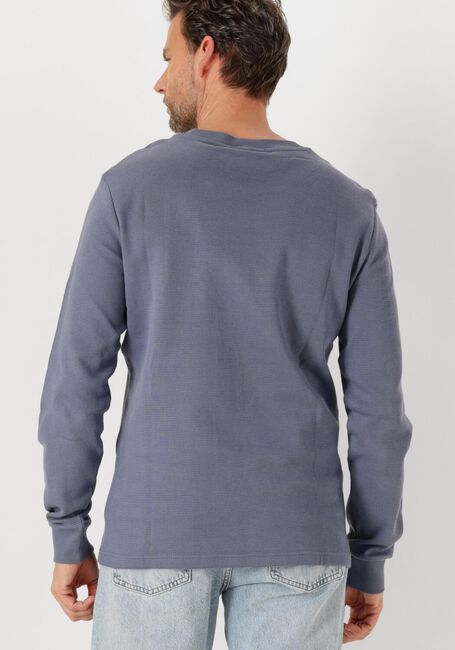 Blauwe CALVIN KLEIN Trui WOVEN LABEL WAFFLE LS TEE - large