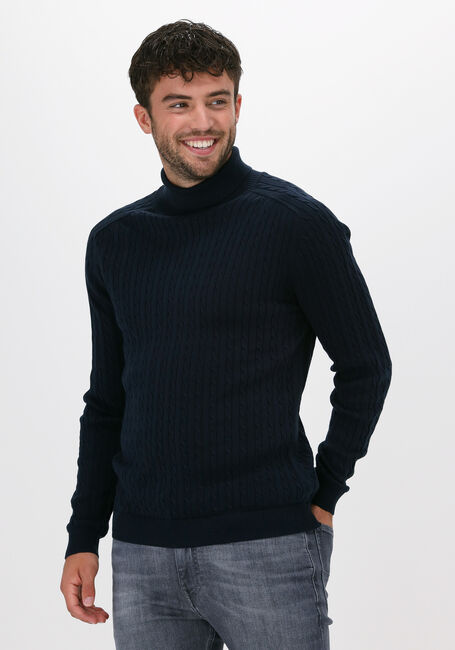 Blauwe SELECTED HOMME Coltrui SLHAIKO LS KNIT CABLE ROLLNECK - large