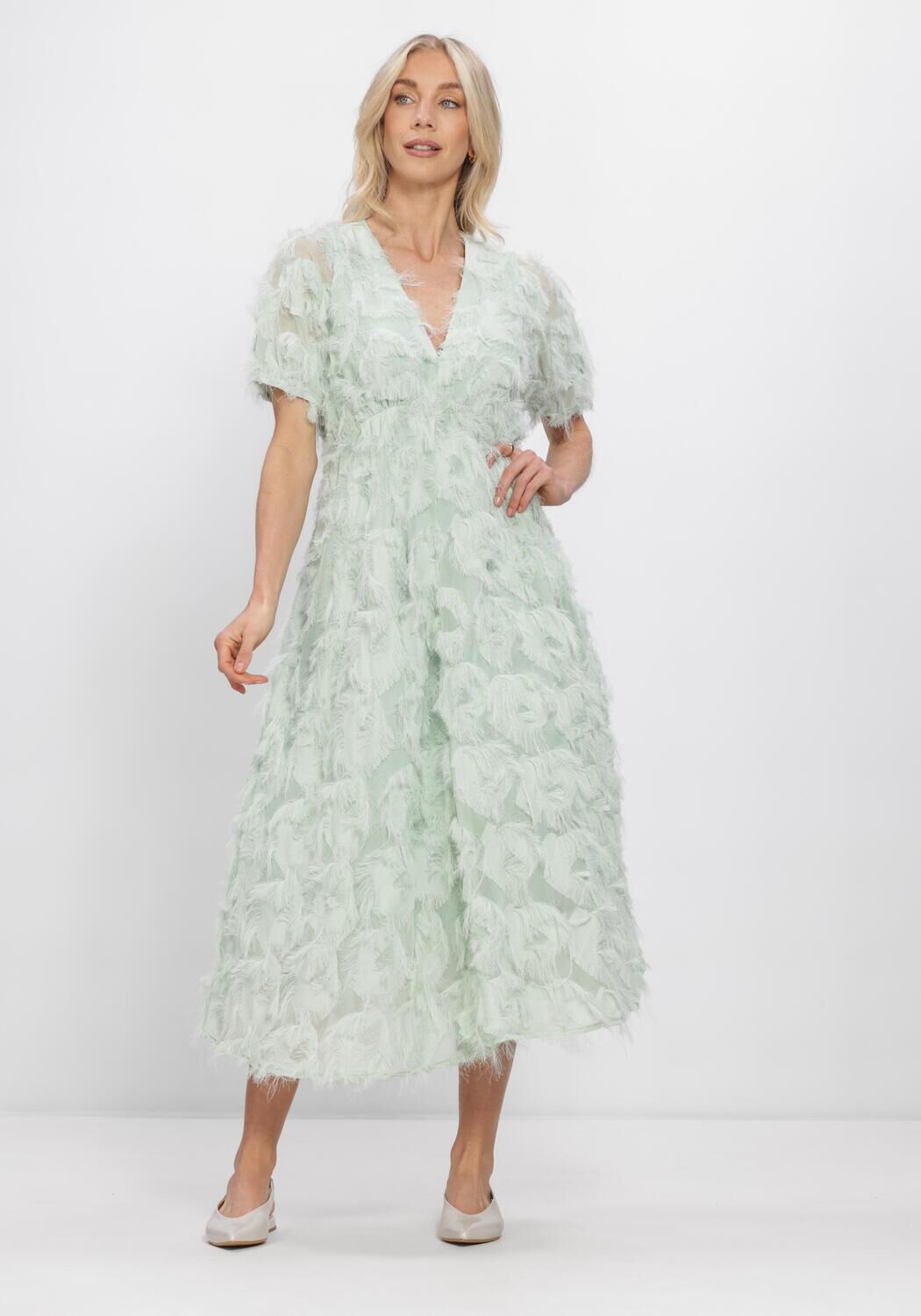 Mint Y.A.S. Jurken YASPAZYLLA 2/4 MIDI DRESS S. - large