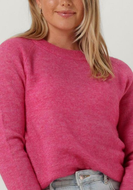 Fuchsia SELECTED FEMME Trui SLFLULU LS KNIT O-NECK B - large
