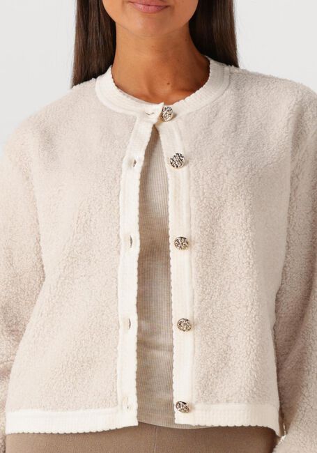 Ecru NEO NOIR Trui LIMO FLUFFY KNIT CARDIGAN - large