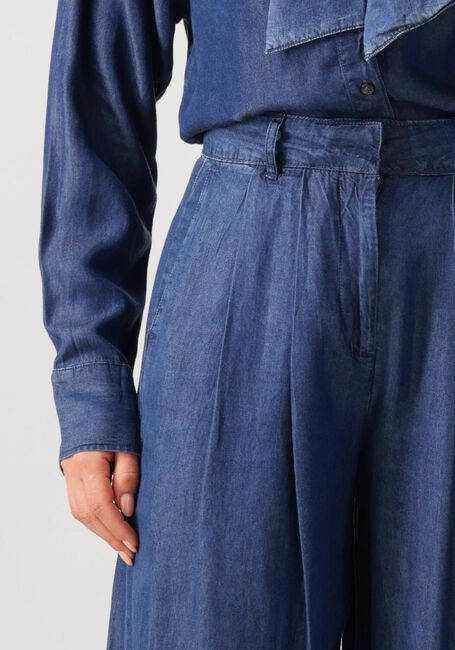 Donkerblauwe SELECTED FEMME Wide jeans SLFJANNA HW PLEATED CHAMBRAY - large