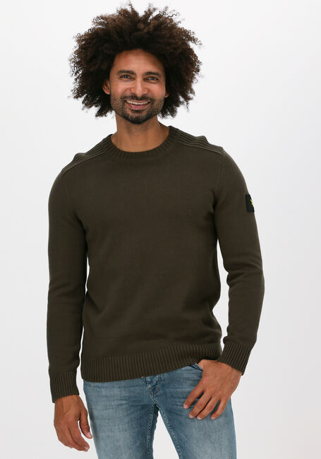 Groene LYLE & SCOTT Trui SHOULDER DETAIL CREW NECK KNIT - large