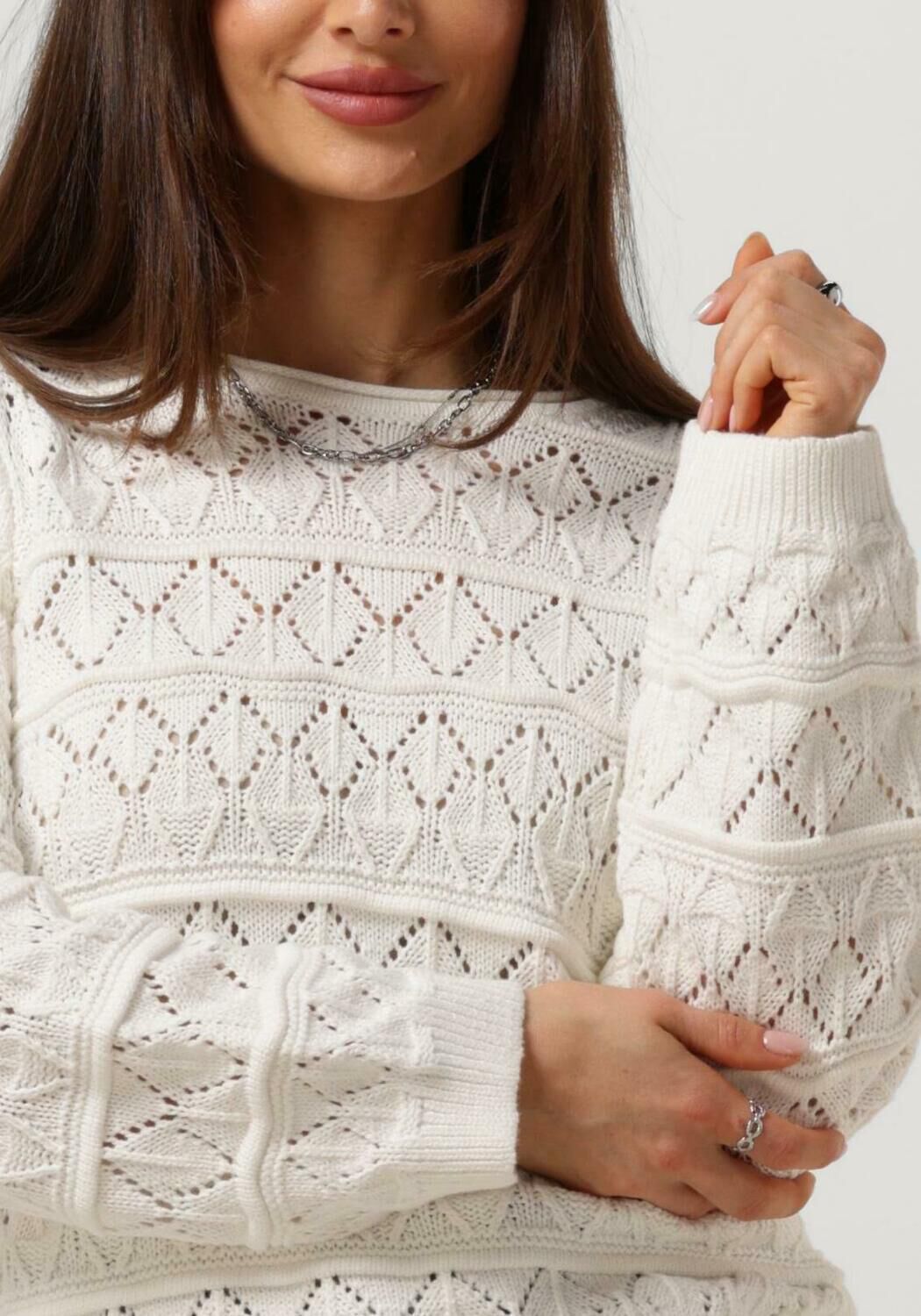 OBJECT Dames Truien & Vesten Objliva L s O-neck Knit Pullover Wit