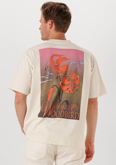 Ecru WOODBIRD T-shirt WBBAINE FLOWER TEE - large